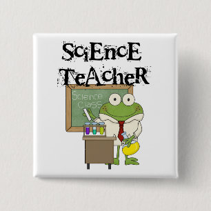 Frog Science Teacher 15 Cm Square Badge