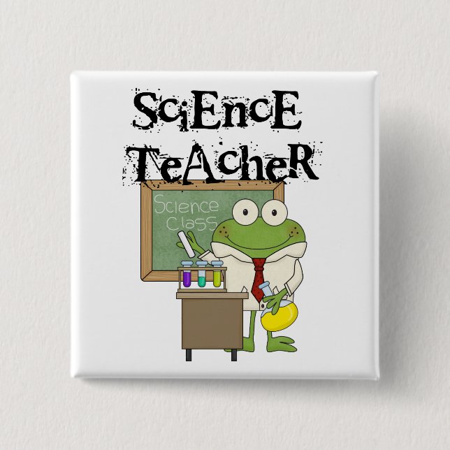 Frog Science Teacher 15 Cm Square Badge (Front)