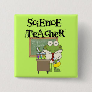 Frog Science Teacher 15 Cm Square Badge