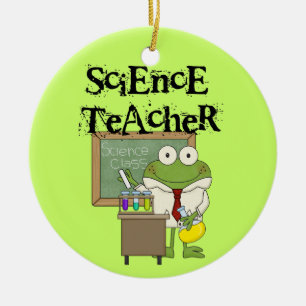 Frog Science Teacher Ceramic Tree Decoration