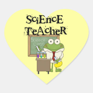 Frog Science Teacher Heart Sticker