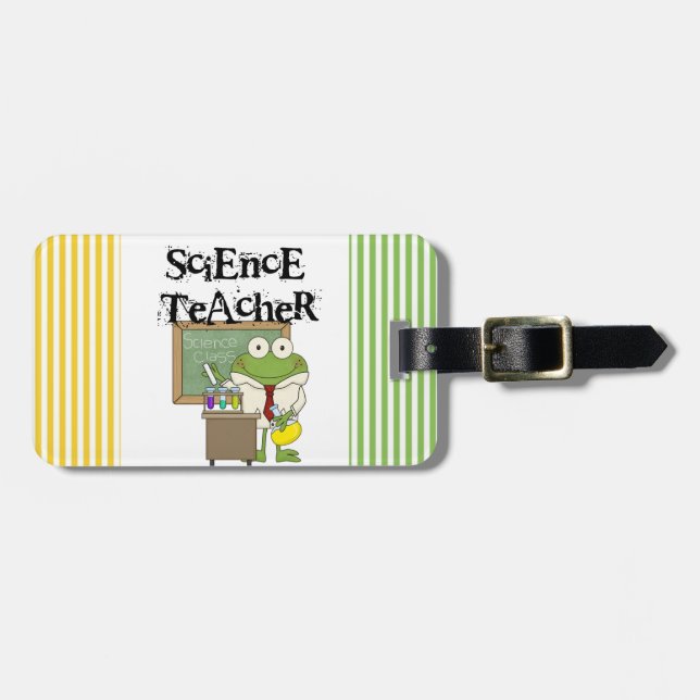 Frog Science Teacher Luggage Tag (Front Horizontal)