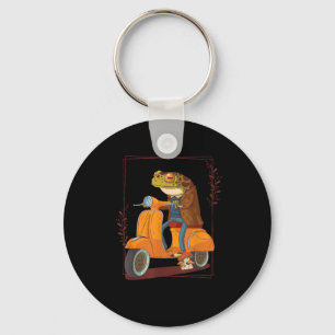 Frog  Scooter Mushroom Goblincore Academia Aesthet Key Ring