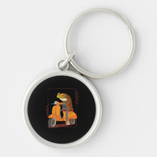 Frog  Scooter Mushroom Goblincore Academia Aesthet Key Ring