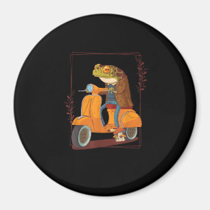 Frog  Scooter Mushroom Goblincore Academia Aesthet Magnet