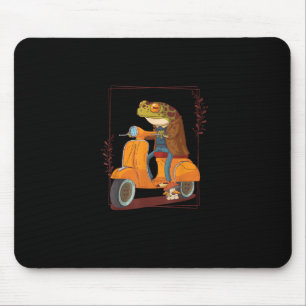 Frog  Scooter Mushroom Goblincore Academia Aesthet Mouse Pad