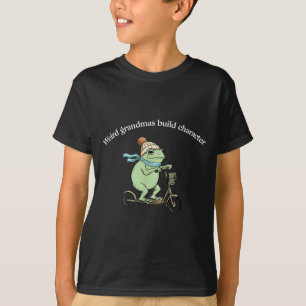 Frog scooter weird grandma build character T-Shirt