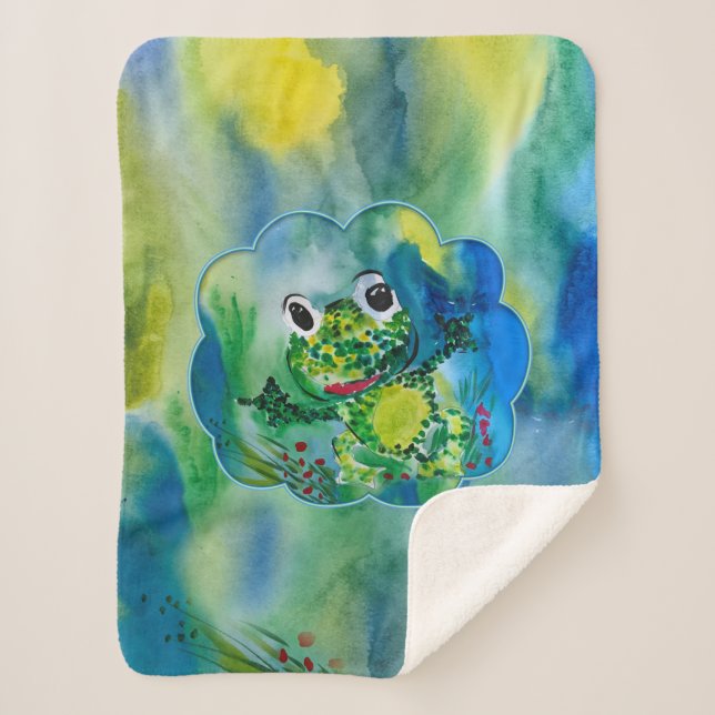 Frog Sherpa Blanket (Front)