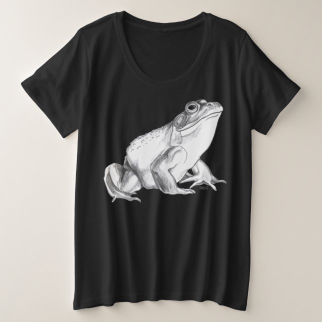 Frog Shirt Plus Size Bullfrog Art T-shirts Women's (Design Front)