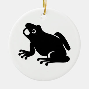 Frog Silhouette Ceramic Tree Decoration