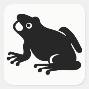 Frog Silhouette Square Sticker