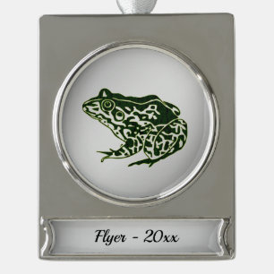 Frog Silver Name and Year Plated Banner Ornament