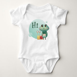 Frog Snail Friendly Animals Funny Kids Hi Baby Bodysuit