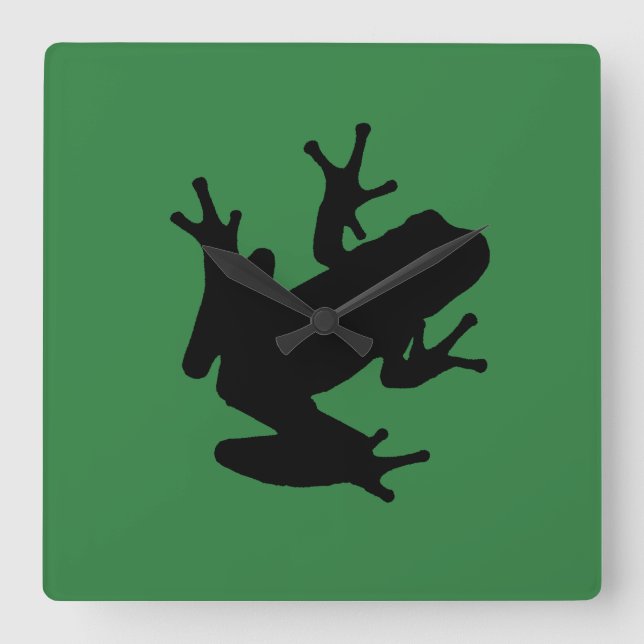 frog square wall clock (Front)