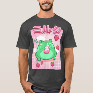 Frog Strawberry Milk Pastel Goth Funny Kawaii Toad T-Shirt