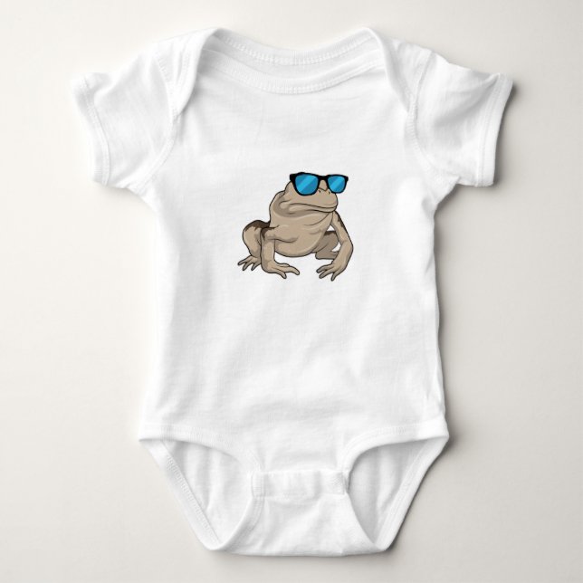 Frog Sunglasses Baby Bodysuit (Front)