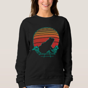 Frog Sunset Retro Vintage Grid Sweatshirt