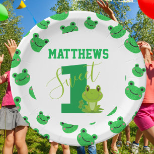 Frog Sweet Birthday Party Paper Plate