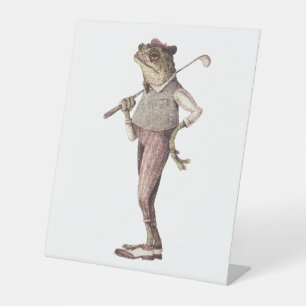 Frog swing pedestal sign