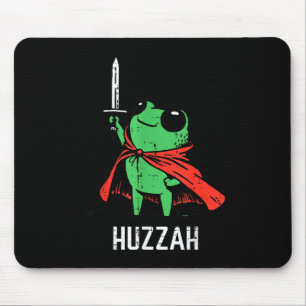 Frog Sword Cape Huzzah Funny Meme Fantasy Boy Kids Mouse Pad