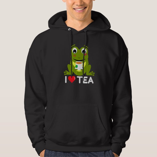 Frog Tea  Tea Drinker Tea Mug Hoodie (Front)