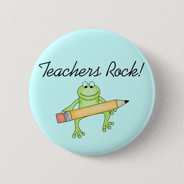 Frog Teachers Rock Tshirts and Gfits 6 Cm Round Badge (Front)