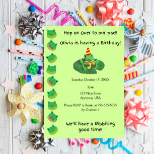 Frog themed invitation