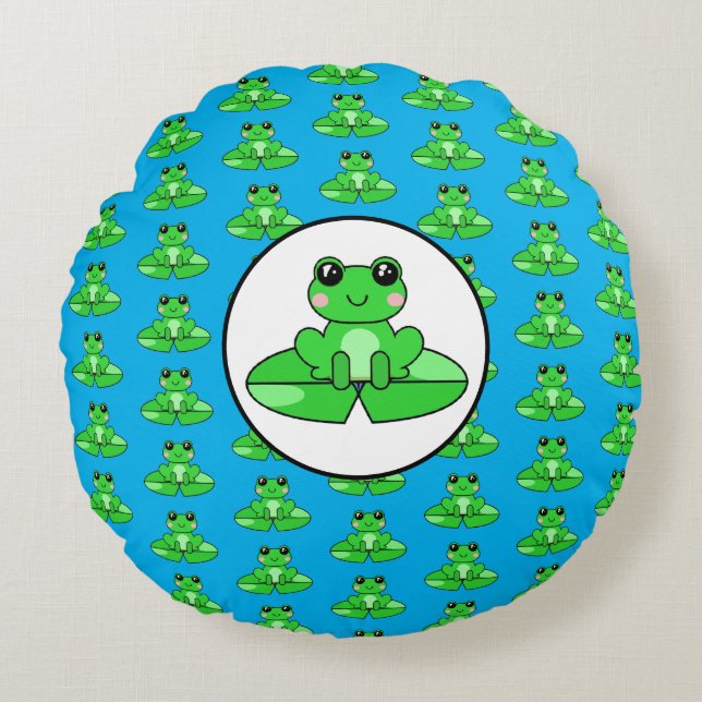 Frog Themed  Round Cushion (Front)