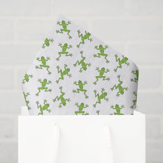 Frog Tissue Paper, Pond Animal Decoupage Paper (Gift Bag)