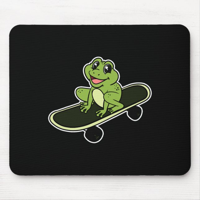 Frog Toad Amphibian Froggy Skateboard Skateboardin Mouse Pad (Front)