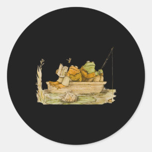 Frog Toad Fishing Vintage Clic Book Frog  Classic Round Sticker