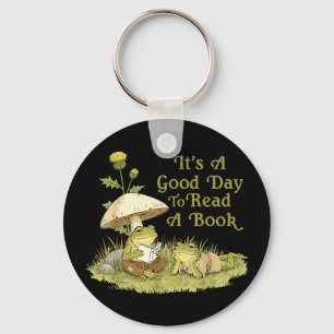 Frog toad read book teachers students kids book key ring
