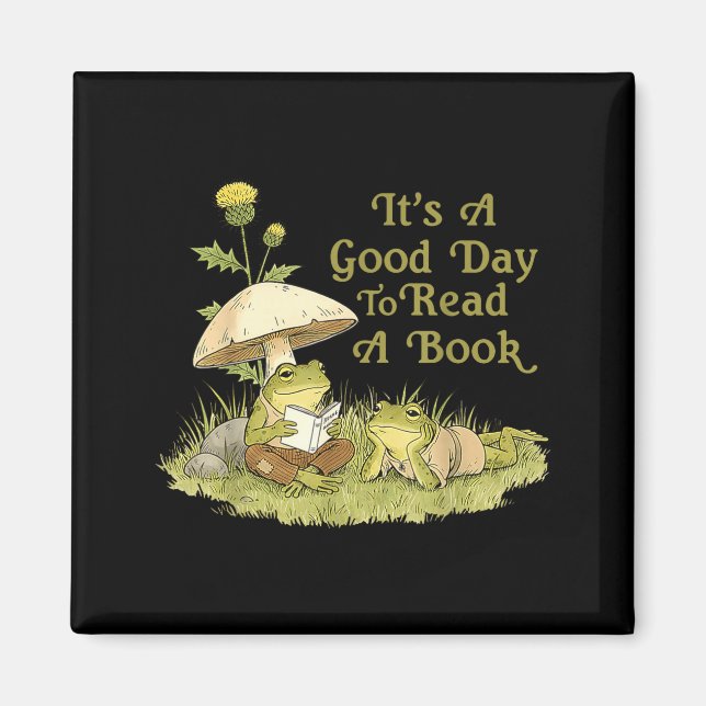 Frog toad read book teachers students kids book magnet (Front)