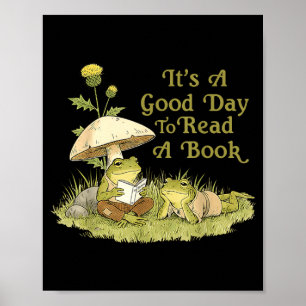 Frog toad read book teachers students kids book poster