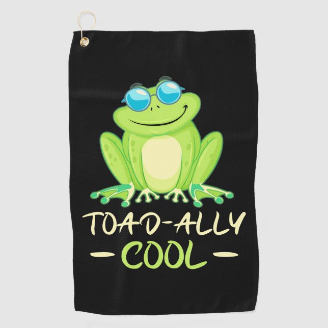 Frog Toadally Cool Golf Towel (Front)