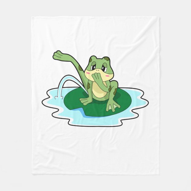 Frog Toilet Fleece Blanket (Front)