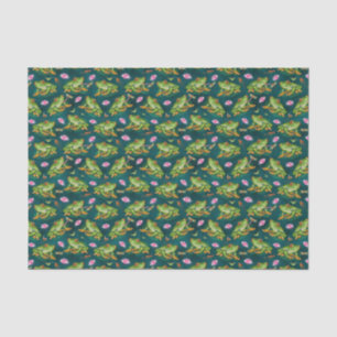 Frog Tropical Lily Pad Dragonfly Fish Pond Pattern Tissue Paper