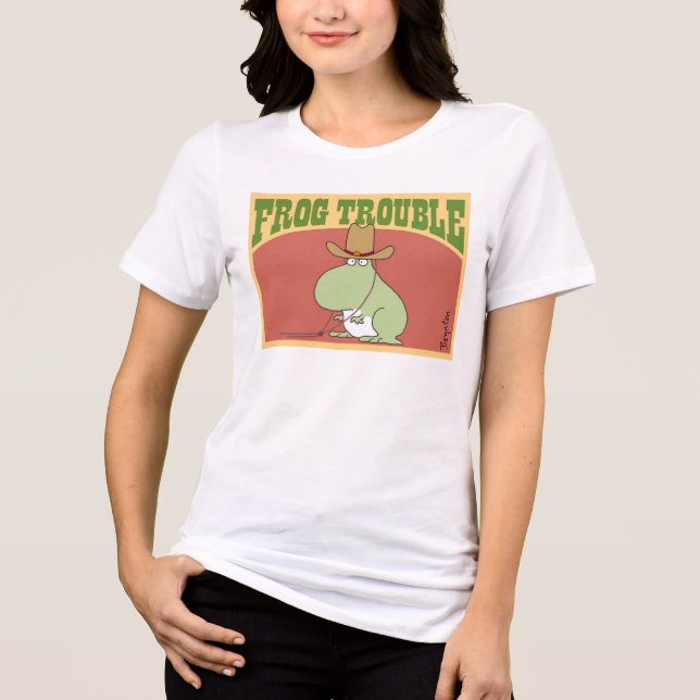 FROG TROUBLE by Sandra Boynton Official Apparel Tri-Blend Shirt (Front)