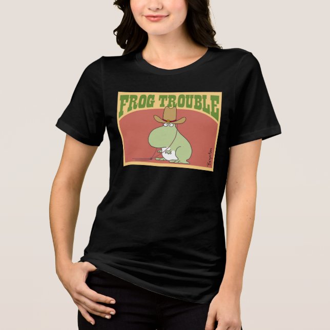 FROG TROUBLE by Sandra Boynton Official Apparel Tri-Blend Shirt (Front)