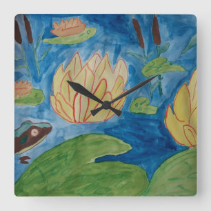 Frog & Waterlilies Clock