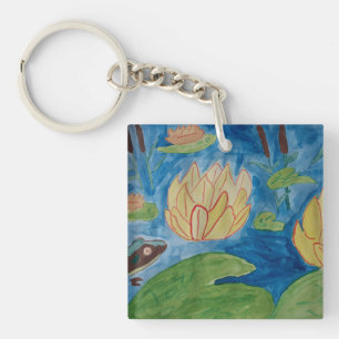Frog & Waterlilies Key Ring