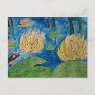 Frog & Waterlilies Postcode Postcard
