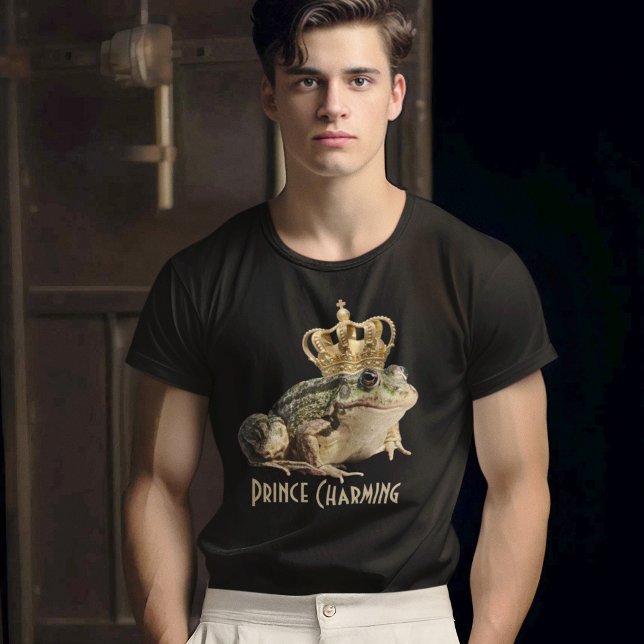 Frog Wearing a Royal Crown Funny Prince Charming Tri-Blend Shirt (Creator Uploaded)