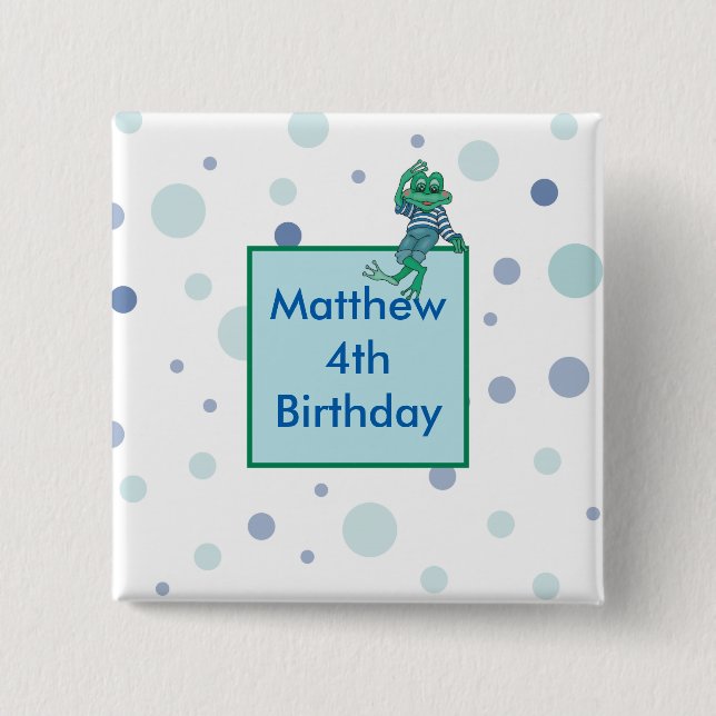 Frog Wearing Jeans 15 Cm Square Badge (Front)