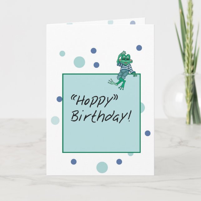 Frog Wearing Jeans Birthday Card (Front)