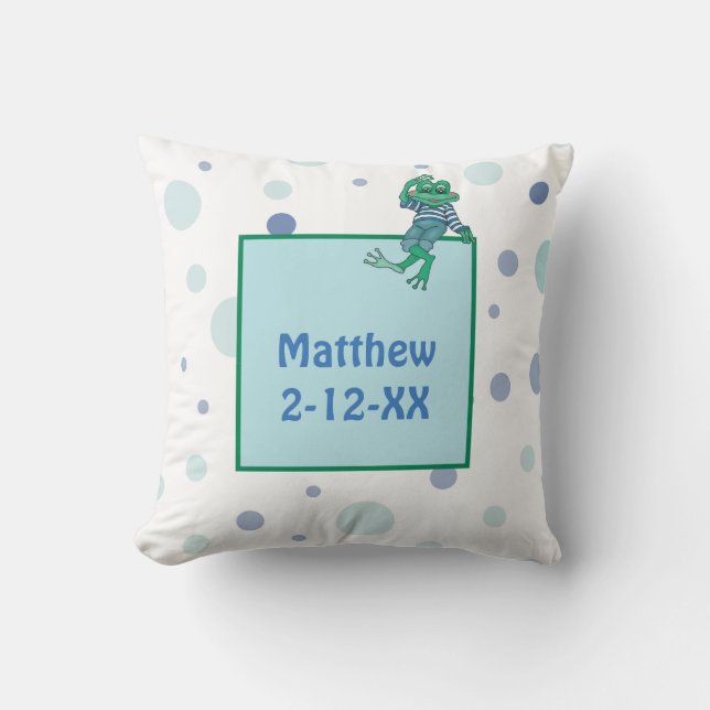 Frog Wearing Jeans Cushion (Front)