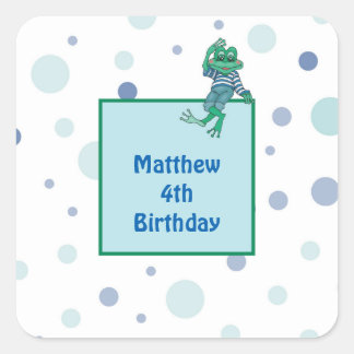 Frog Wearing Jeans Square Sticker