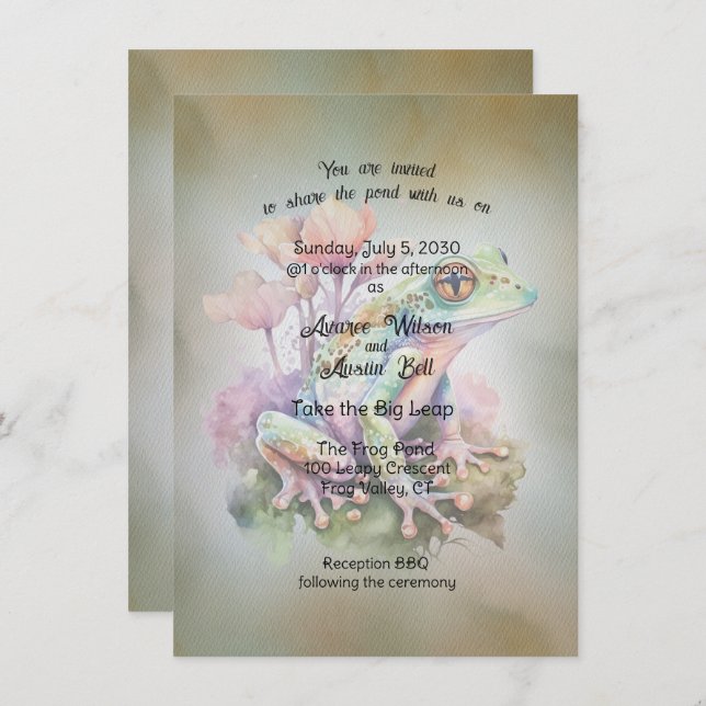 Frog Wedding Invitation (Front/Back)