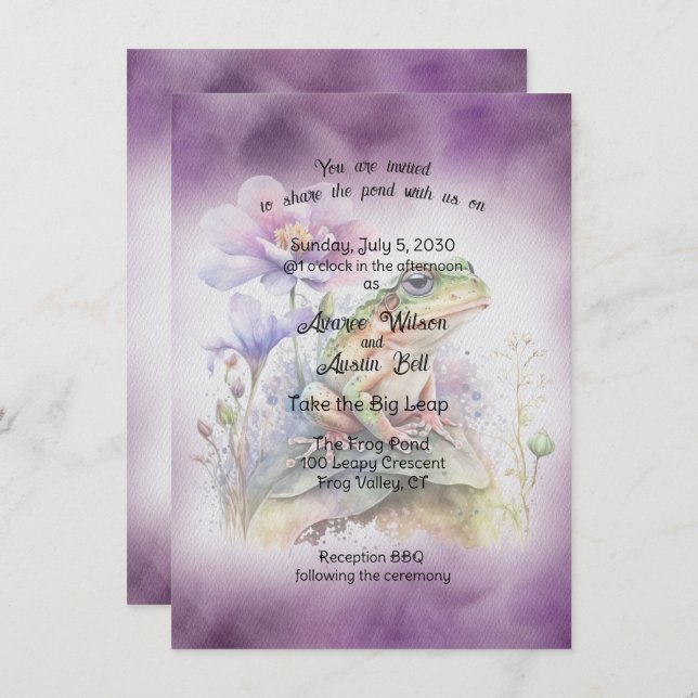 Frog Wedding Invitation (Front/Back)