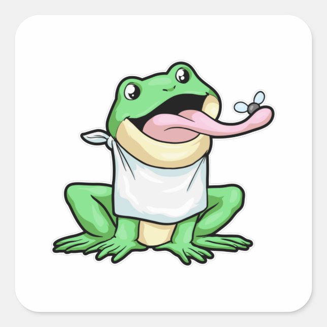 Frog with Beetle Square Sticker (Front)